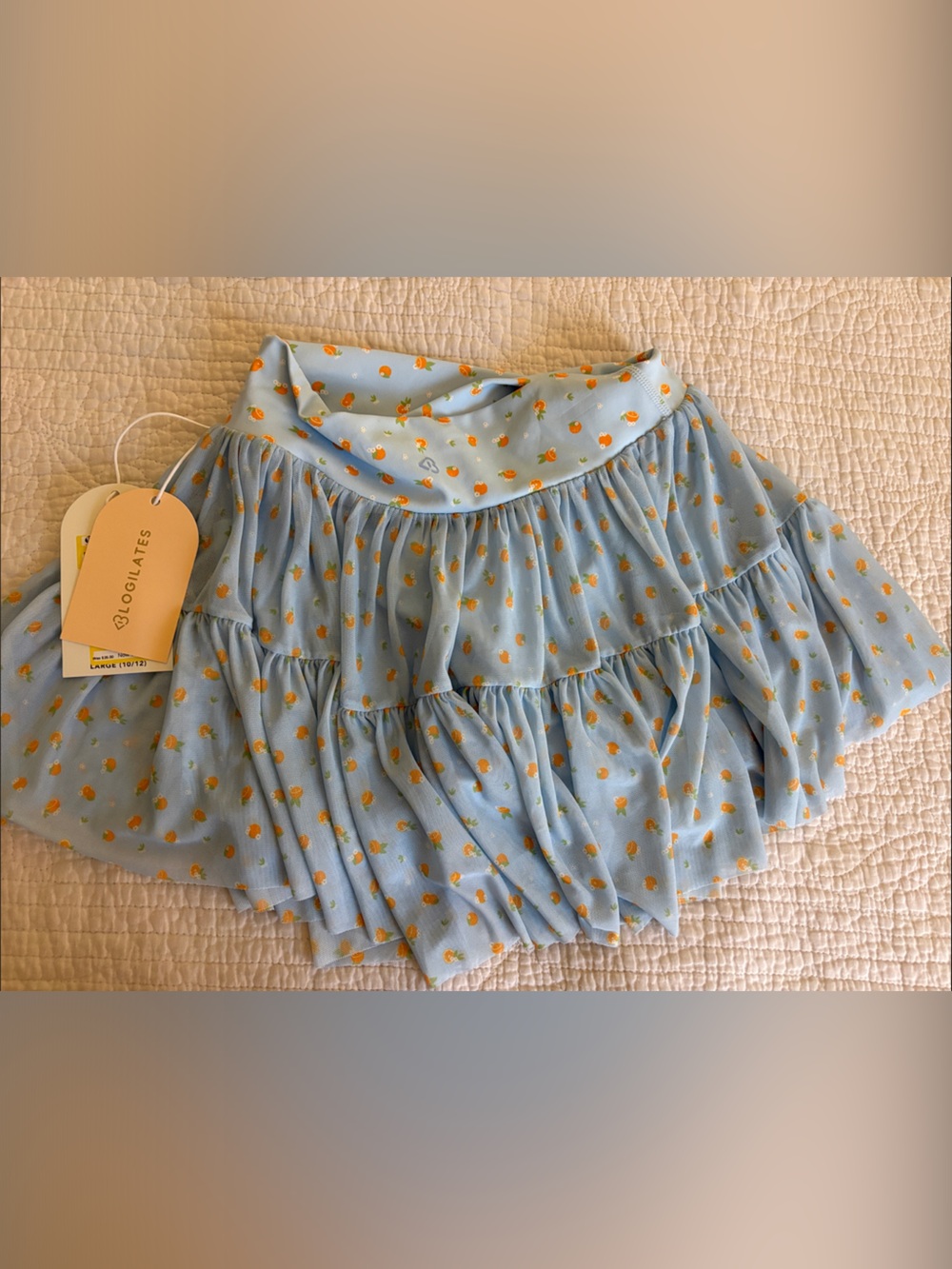 Blogilates Blue Orange Girls Ballerina Skort Large 10/12